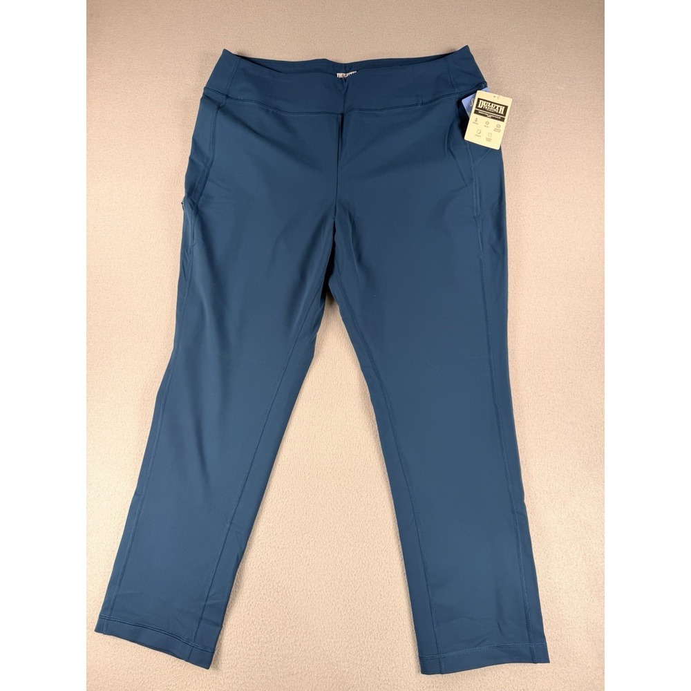 NWT Duluth Trading Co Womens NoGA Classic Slim Leg Pants Teal XL 28" Inseam